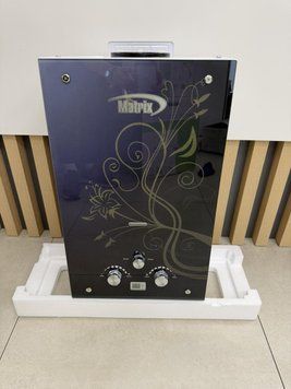 20 кВт. Газова колонка Matrix JSD20 10 чорне cкло (від батарейок) JSD 20 ч с кв фото