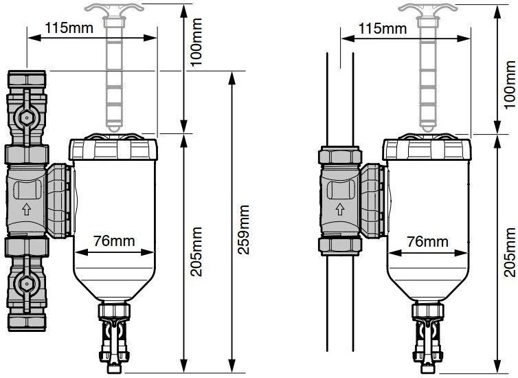 Магнітний фільтр Sentinel Eliminator Vortex 300, 3/4" M202100031 фото