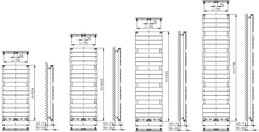 Рушникосушарка сталева Thermal Trend D 450/400х1222 RAL9005 black D 450/1222bl фото